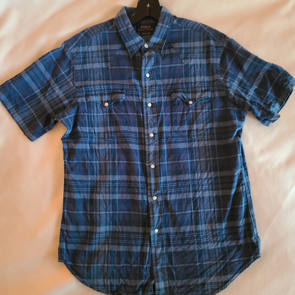 Polo Ralph Lauren Indigo Oxford Button Up Shirt size Medium
